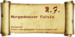 Morgenbeszer Fulvia névjegykártya
